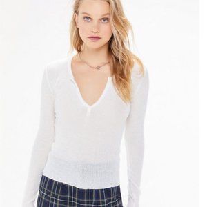 UO Out From Under Scarlett Notch Henley Top